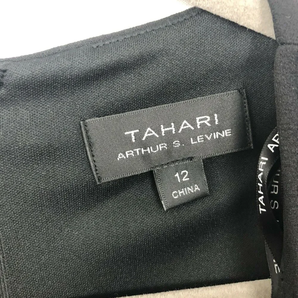 Tahari Black Draped Dress LBD - Picture 5 of 6